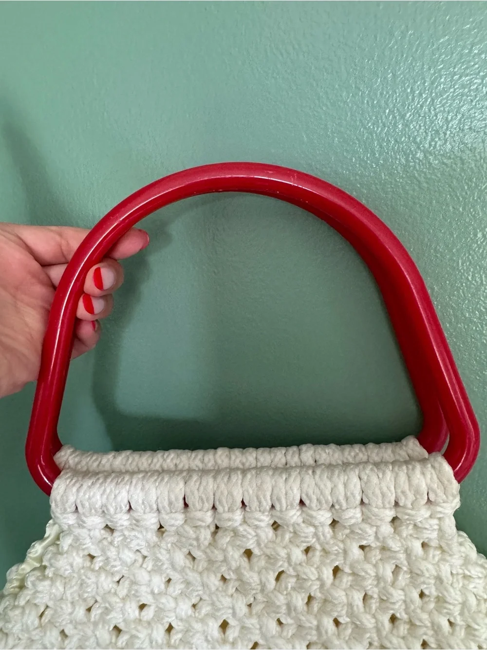Vintage White Macrame purse